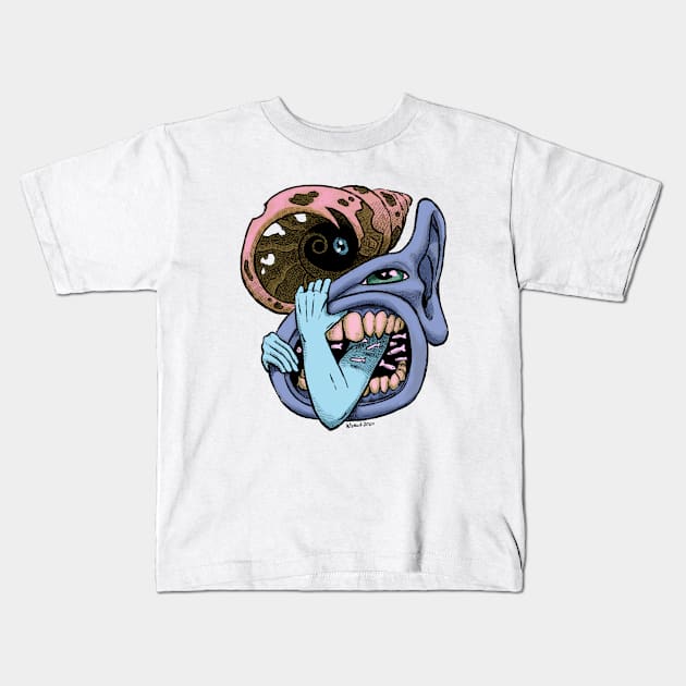 Shell face Kids T-Shirt by WisehArt